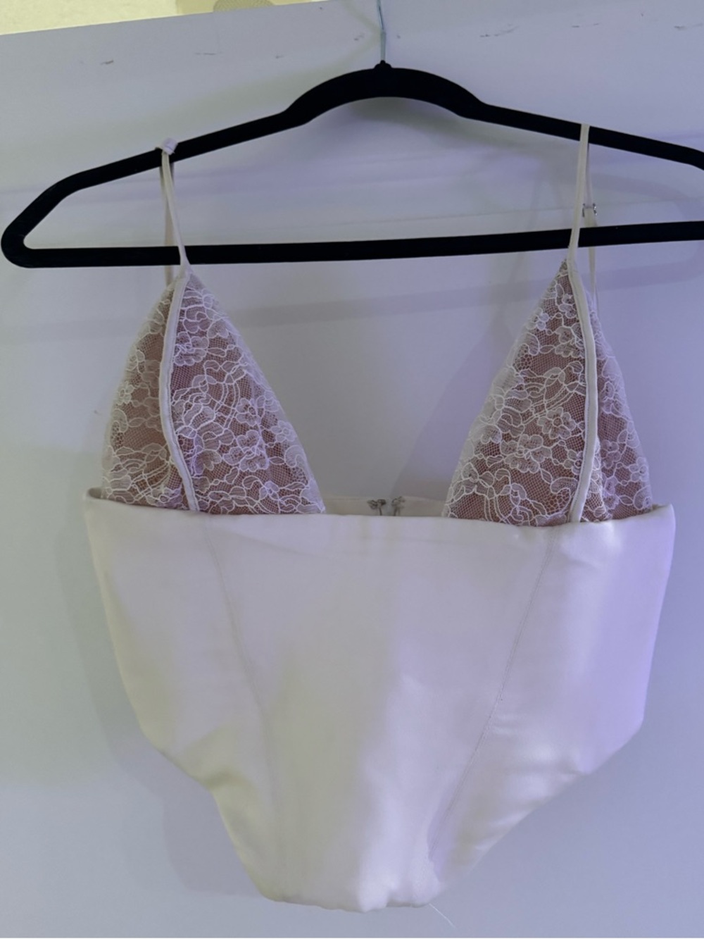 House of CB Cream Lace Satin Bralette